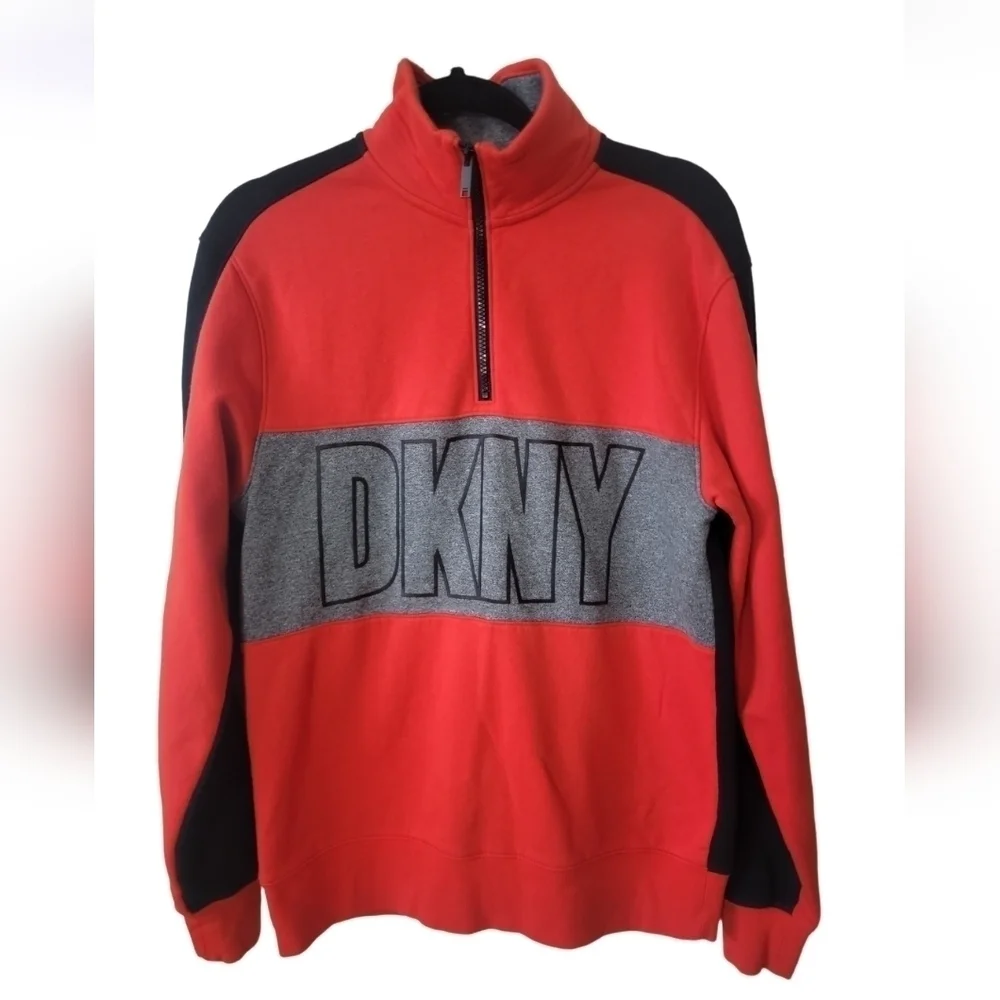DKNY HOODIE Pullover red/ black size Small.